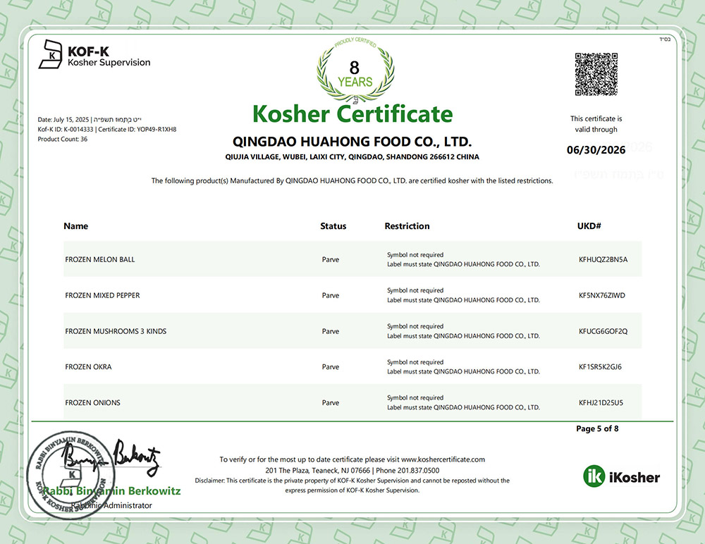 Kosher Certificate-5